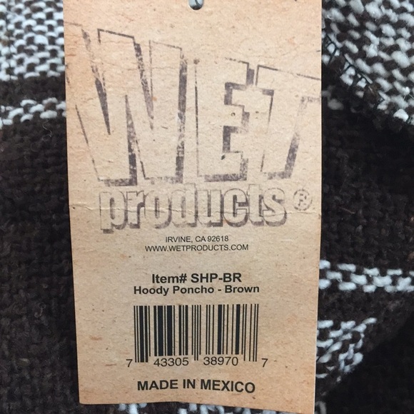 Baja Billy’s Hoody Ponchos Brown Medium New - Picture 7 of 9